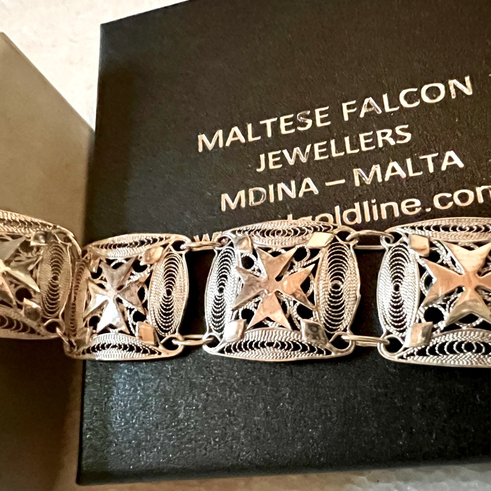 Silver Maltese Cross Bracelet